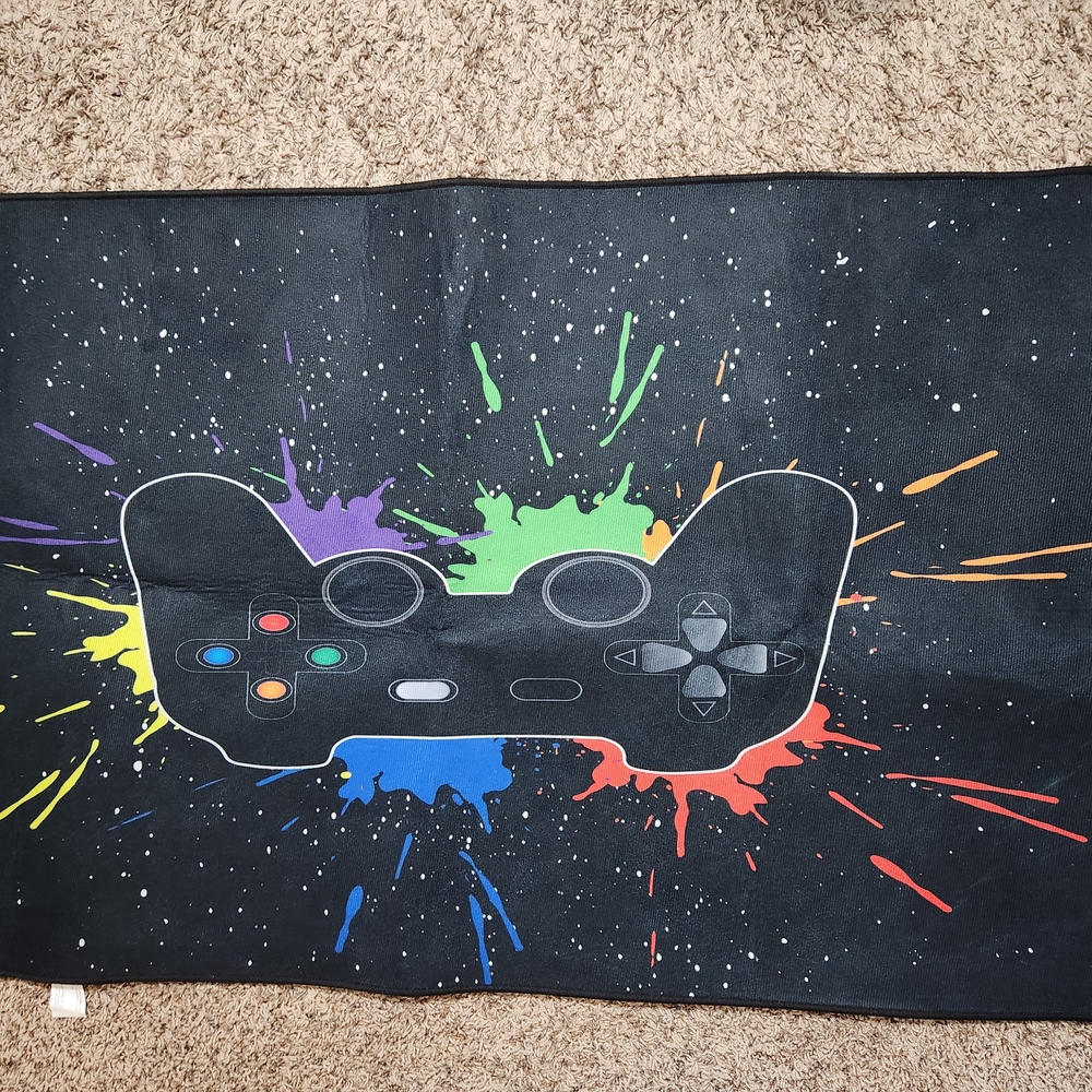Colorful Gaming Controller Mat And Curtains Bundle - Picture 9 of 9